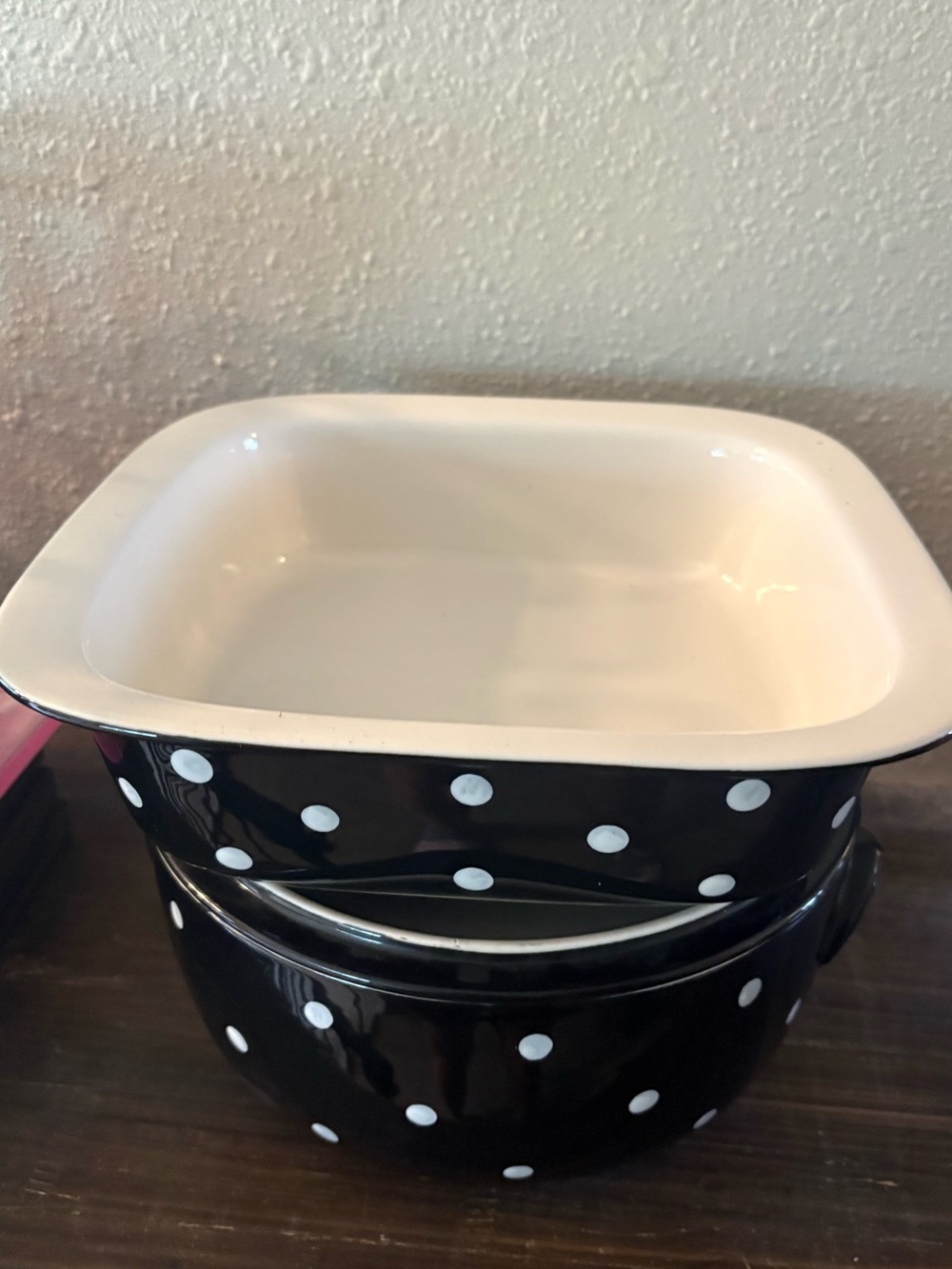 RETIRED Black and White Polka Dot Ceramic Serving dishes SPODE Baking Days Set